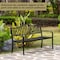 Gardenised Outdoor Powder Coated Steel Park Bench, Garden Bench with Pop Up Middle Table, Lawn Decor Seating Bench for Yard, Patio, Garden, Balcony, and Deck QI003461L - alternate 4